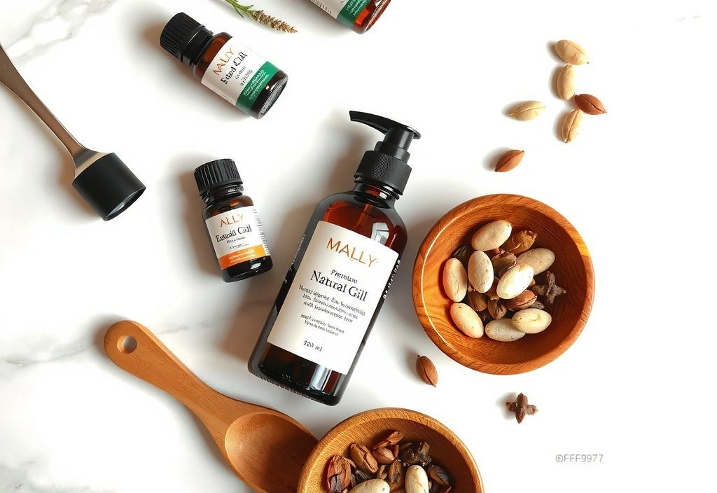 Natural ingredients and premium wellness products arranged aesthetically